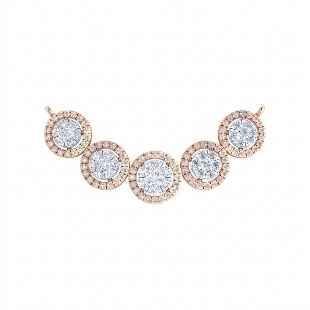 rose Gold mangalsutra on a white background
