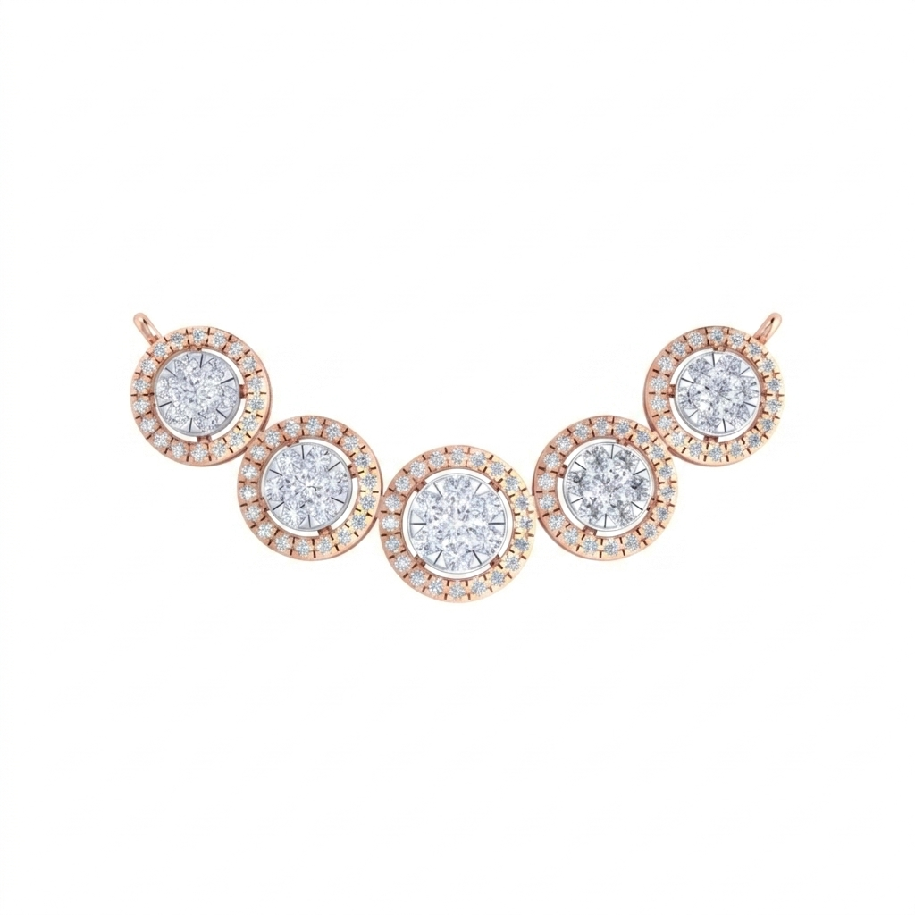 Gold & Diamond Round Mangalsutra For Women KRC50197