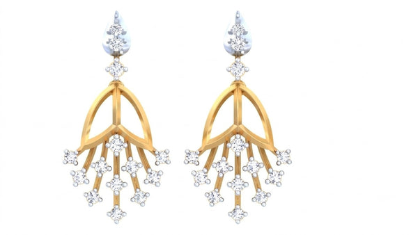 Gold & Diamond Teardrop Women Dangler Earring KRC60057E