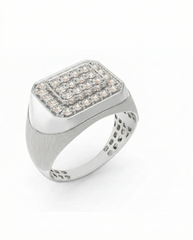 18K Gold & Diamond Engagement Ring For Men KRC60145