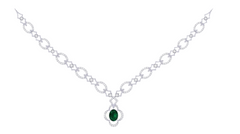 14K Gold & Diamond Gemstone Necklace Set KRI44017NR