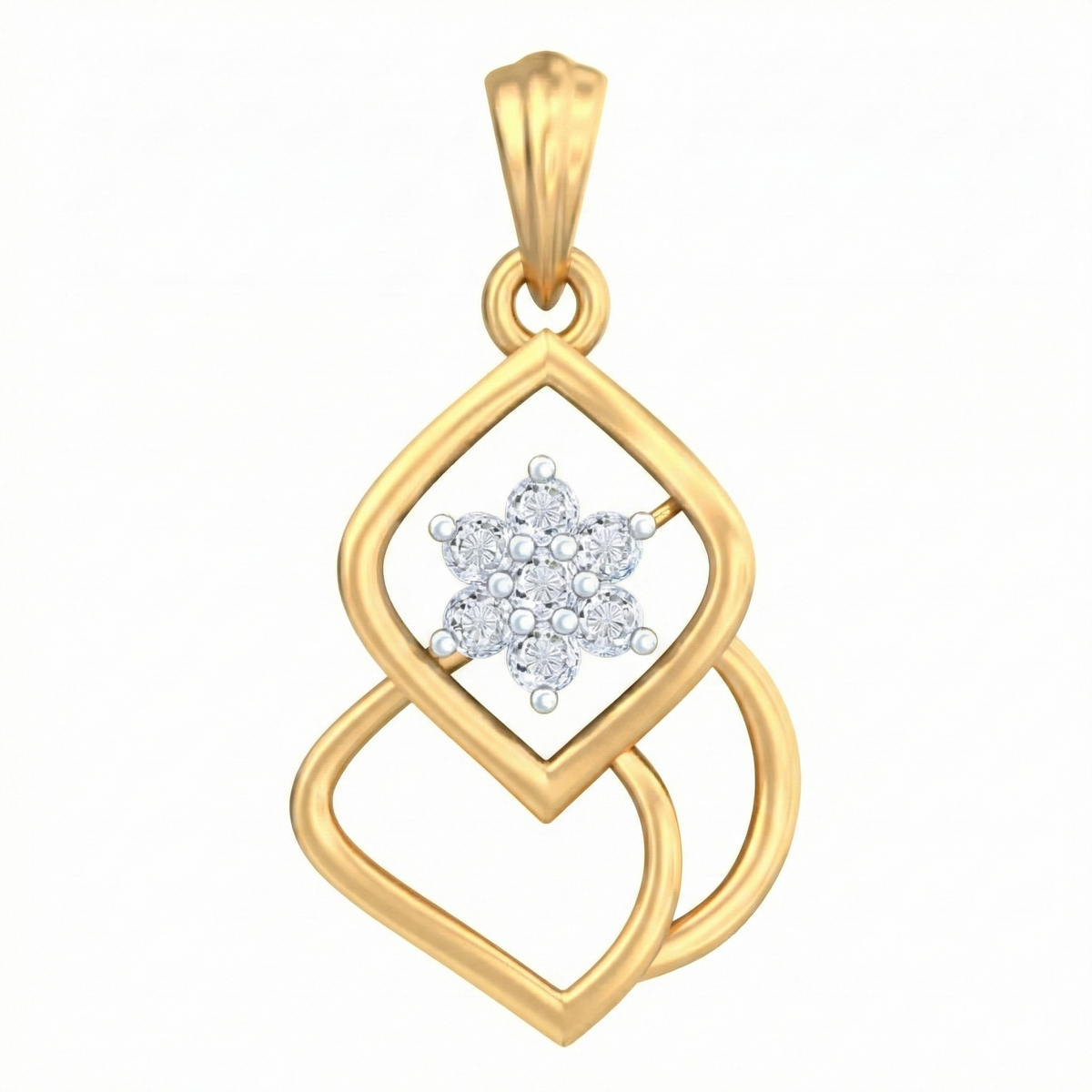 18K Gold & Diamond Floral Pendant Set KRB40050P