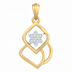 18K Gold & Diamond Floral Pendant Set KRB40050P