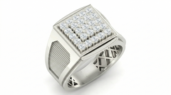 18K Gold & Diamond Band Ring For Men KRA60162