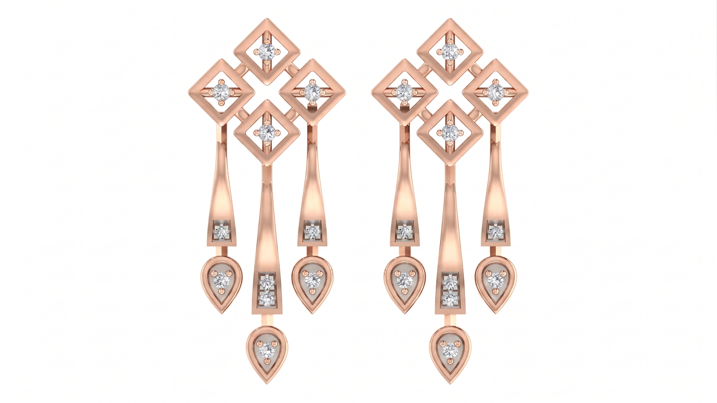 Rose Gold Diamond Earring | under 40k 