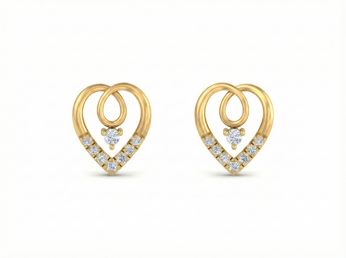 18K Gold & Diamond Women Stud Earring KRK30031