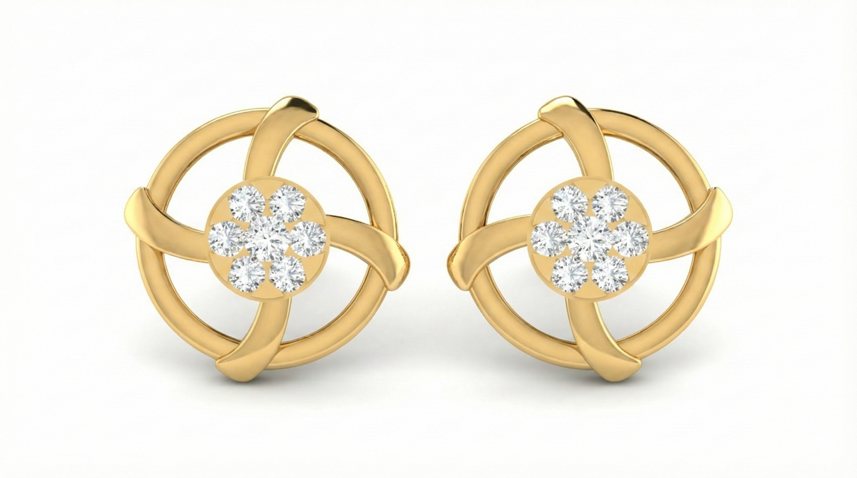 18K Gold & Diamond Women Stud Earring KRA40145E