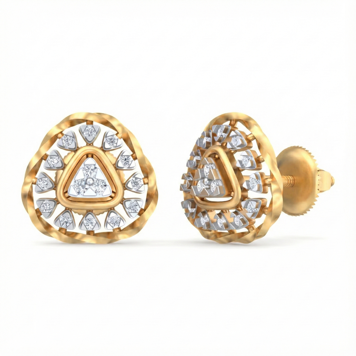 18K Gold & Diamond Women Stud Earring KRB40074E