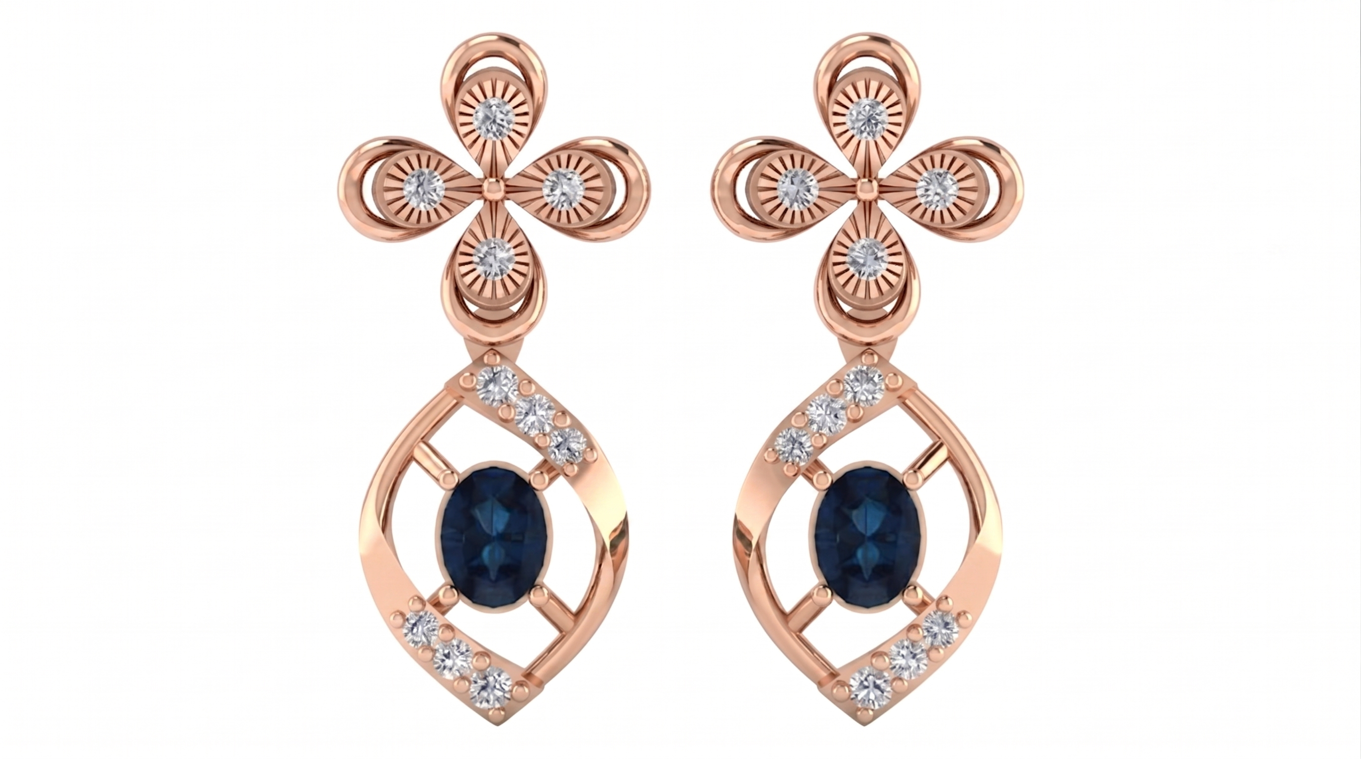 Rose Gold Diamond Earring | under 40k 