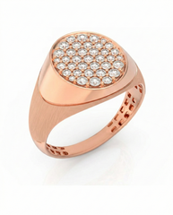 18K Gold & Diamond Engagement Ring For Men KRC60140