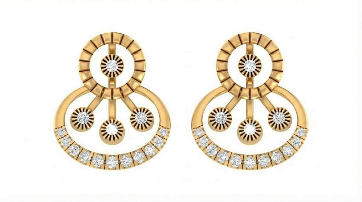 18K Gold & Diamond Women Engagement Earring KRA40020E