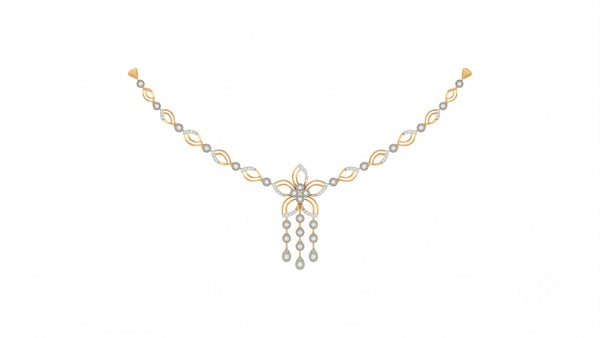 Gold & Diamond Floral Necklace Set KRC60048N