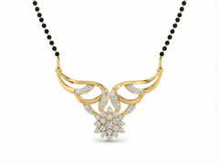 18K Gold & Diamond Heart Mangalsutra For Women KSK185