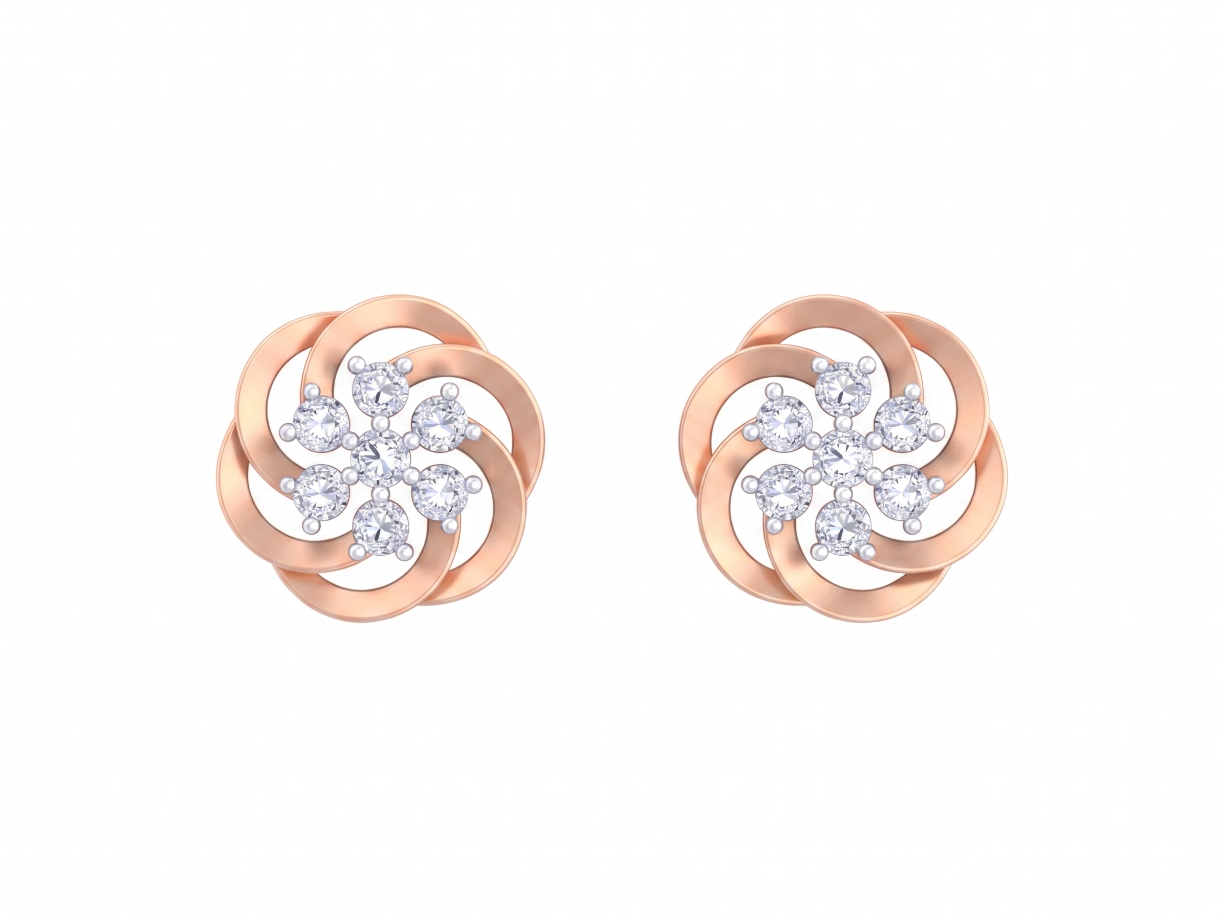 Rose Gold Diamond Earring | under 40k 