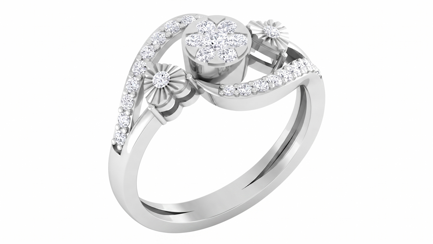 Gold & Diamond Engagement Ring For Women KRC10559
