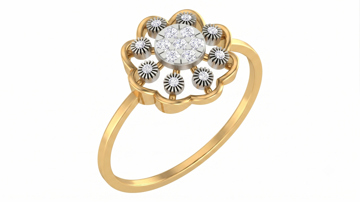 Gold & Diamond Ring For Women KRC10300