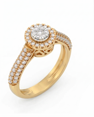 18K Gold & Diamond Engagement Ring For Women KRL10502