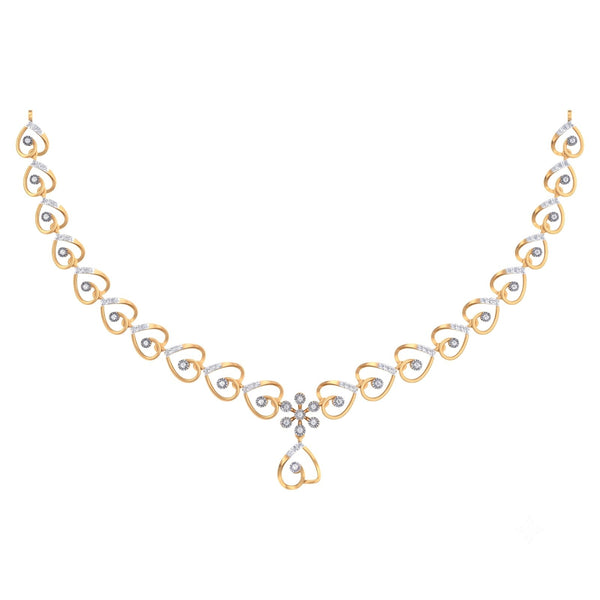 Gold & Diamond Floral Necklace Set KRC60091N