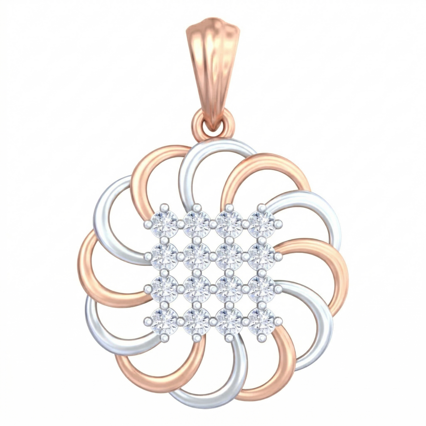 Gold & Diamond Floral Pendant Set KRC40690