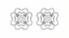Floral White Gold Diamond Earring | under 30k 