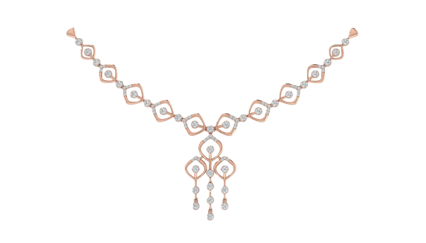 Gold & Diamond Dailywear Necklace Set KRC60050