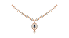 14K Gold & Diamond Gemstone Necklace Set KRB44102N-A