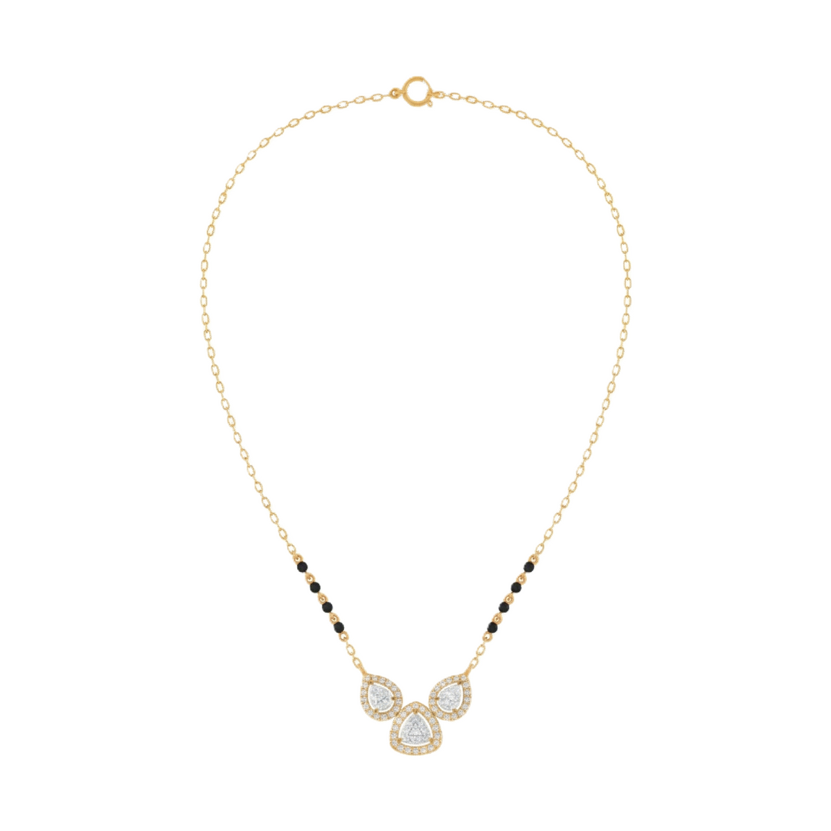 Gold & Diamond Beaded Mangalsutra For Women KRC50131