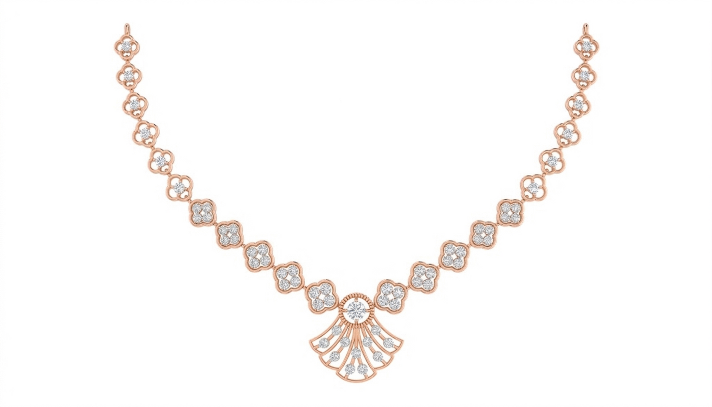 Gold & Diamond Women Dailywear Necklace Set KRC60095