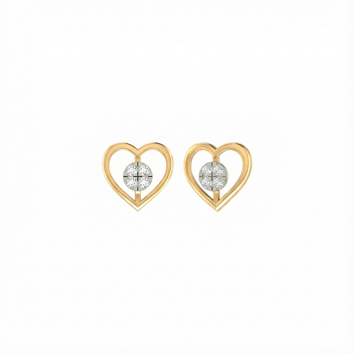 18K Gold & Diamond Stud Earring For Women PER-126