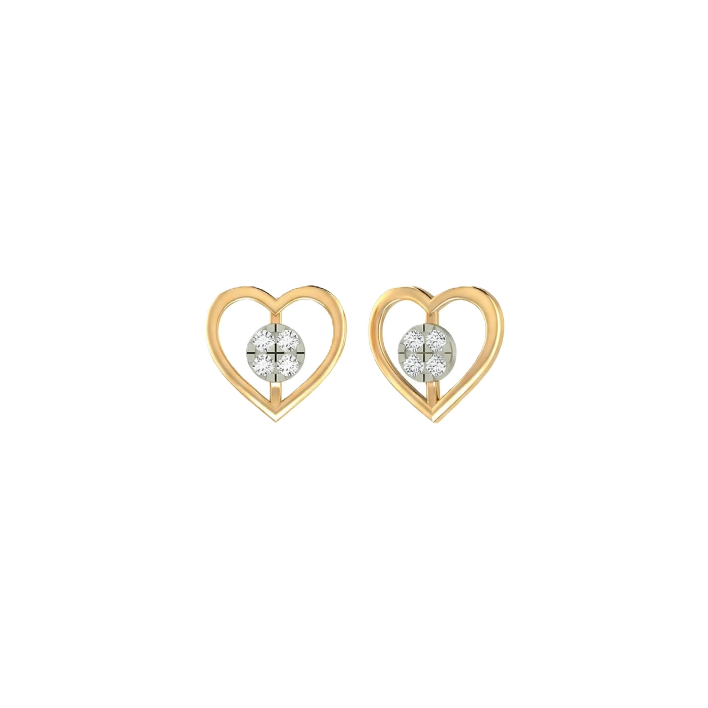 Heart Yellow Gold Diamond Earring | under 40k 