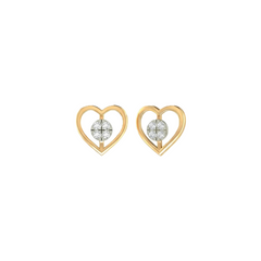 Heart Yellow Gold Diamond Earring | under 40k 