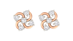 Floral Rose Gold Diamond Earring | under 30k 
