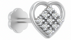 18K Gold & Diamond Heart Nose Pin KRA50032