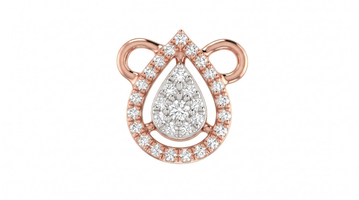 Rose gold & diamond pear-shaped mangalsutra on a white background
