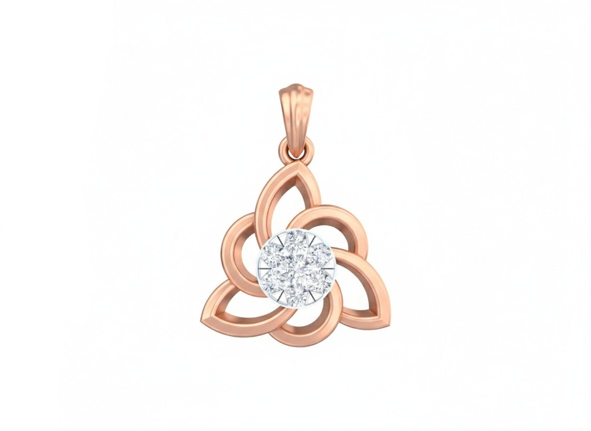 rose gold and diamond pendent for womens