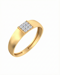 18K Gold & Diamond Band Ring For Men KSK236