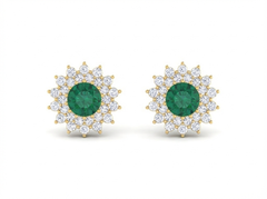 18K Gold & Diamond Women Gemstone Earring KRK40094E