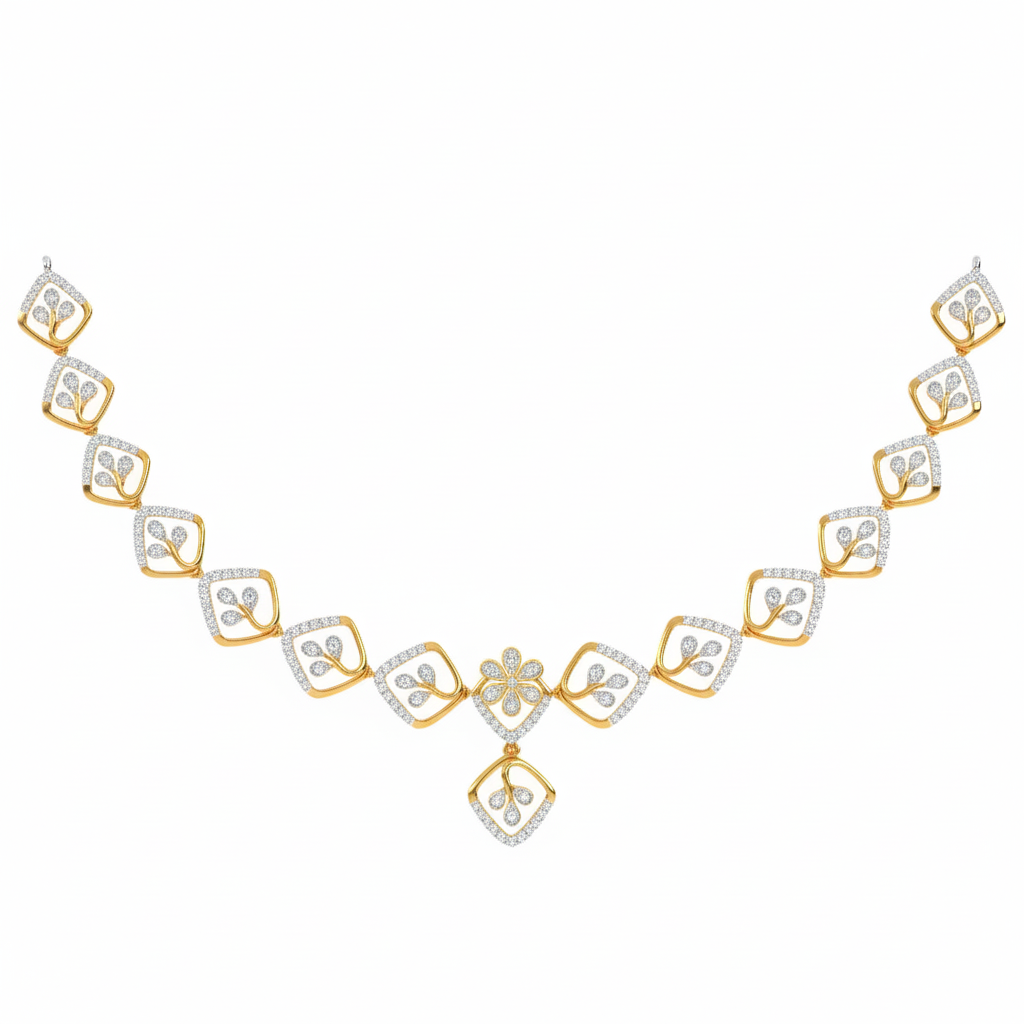 14K Gold & Diamond Dailywear Necklace Set KRH44126N