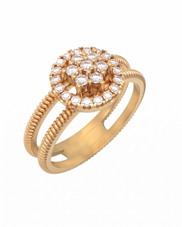 महिलाओं के लिए 18K गोल्ड और डायमंड एंगेजमेंट रिंग KRL10439