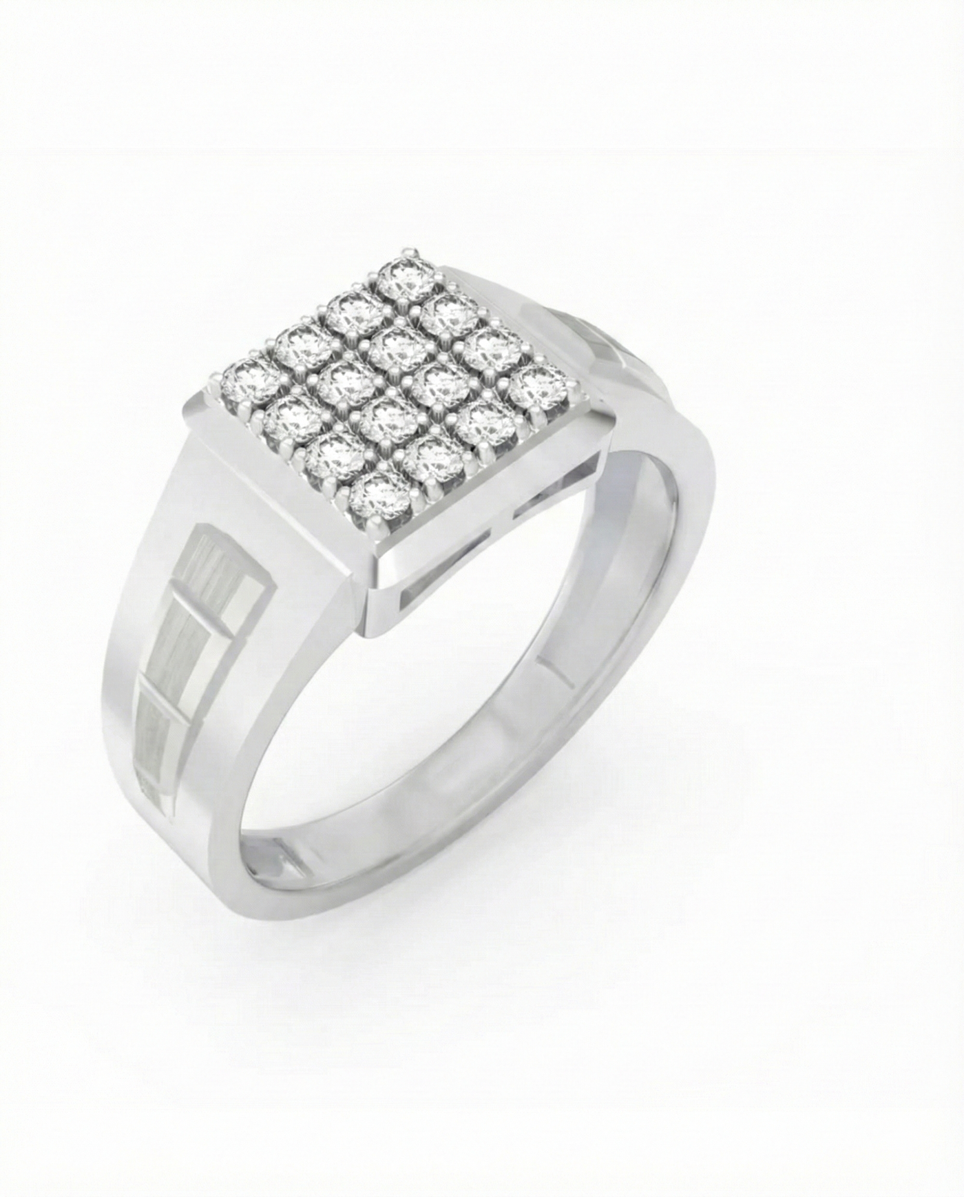 Gold & Diamond Square Ring For Men KRC20226