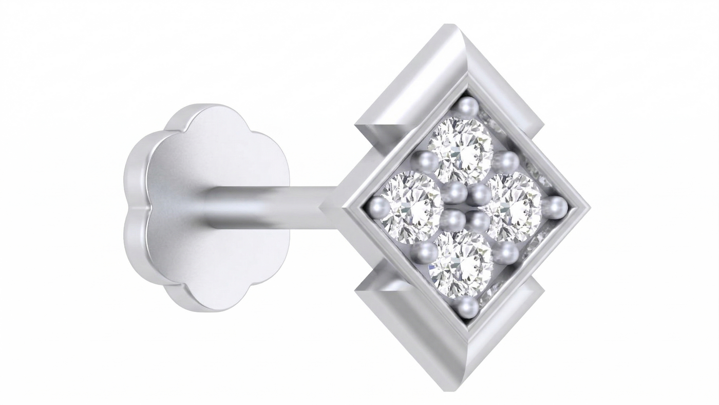 Gold & Diamond Stud Nose Pin KRC80194
