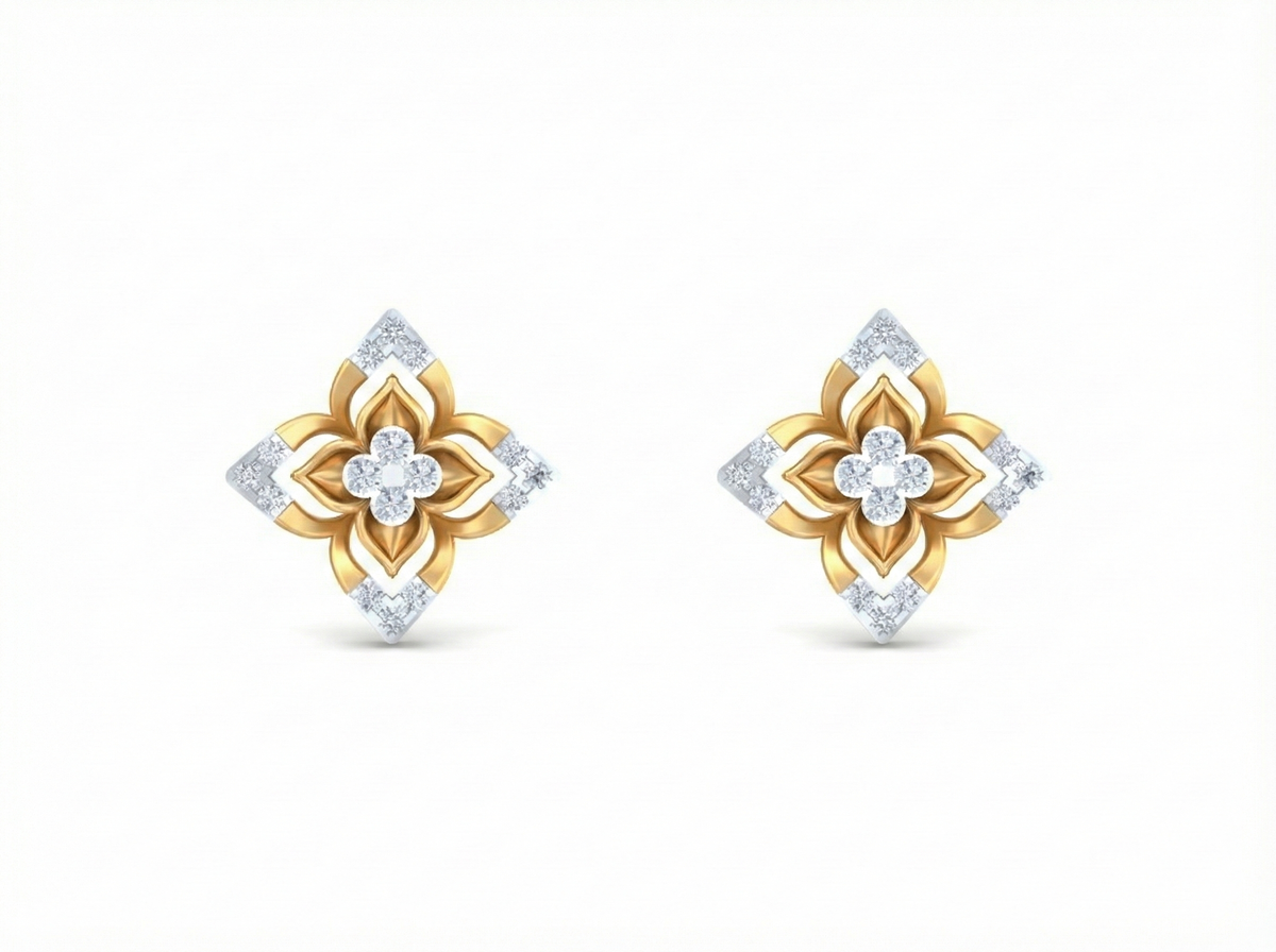18K Gold & Diamond Women Stud Earring KRK40199E