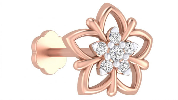 Gold & Diamond Stud Nose Pin KRC80051
