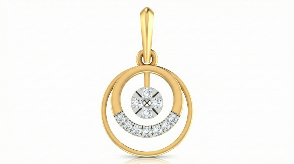 18K Gold & Diamond Dailywear Pendant Set KRA40161P