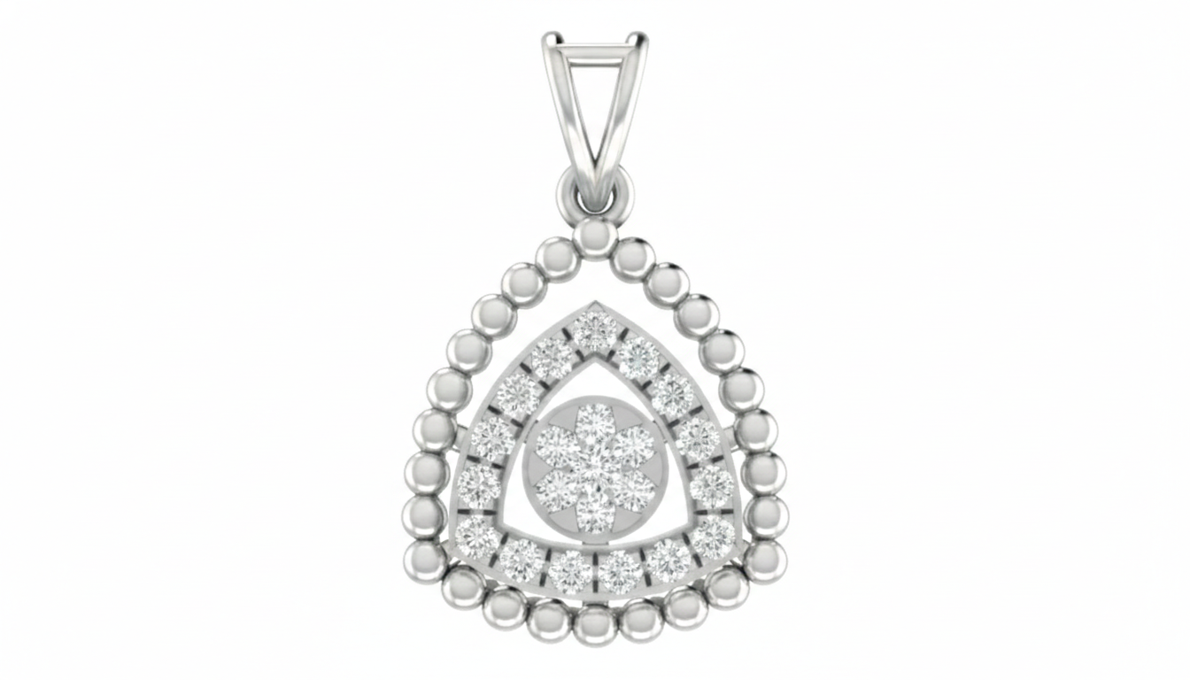 Stylish Gold & Diamond PENDANT SET KRC40734