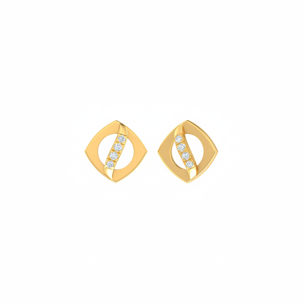 18K Gold & Diamond Women Stud Earring KER-134