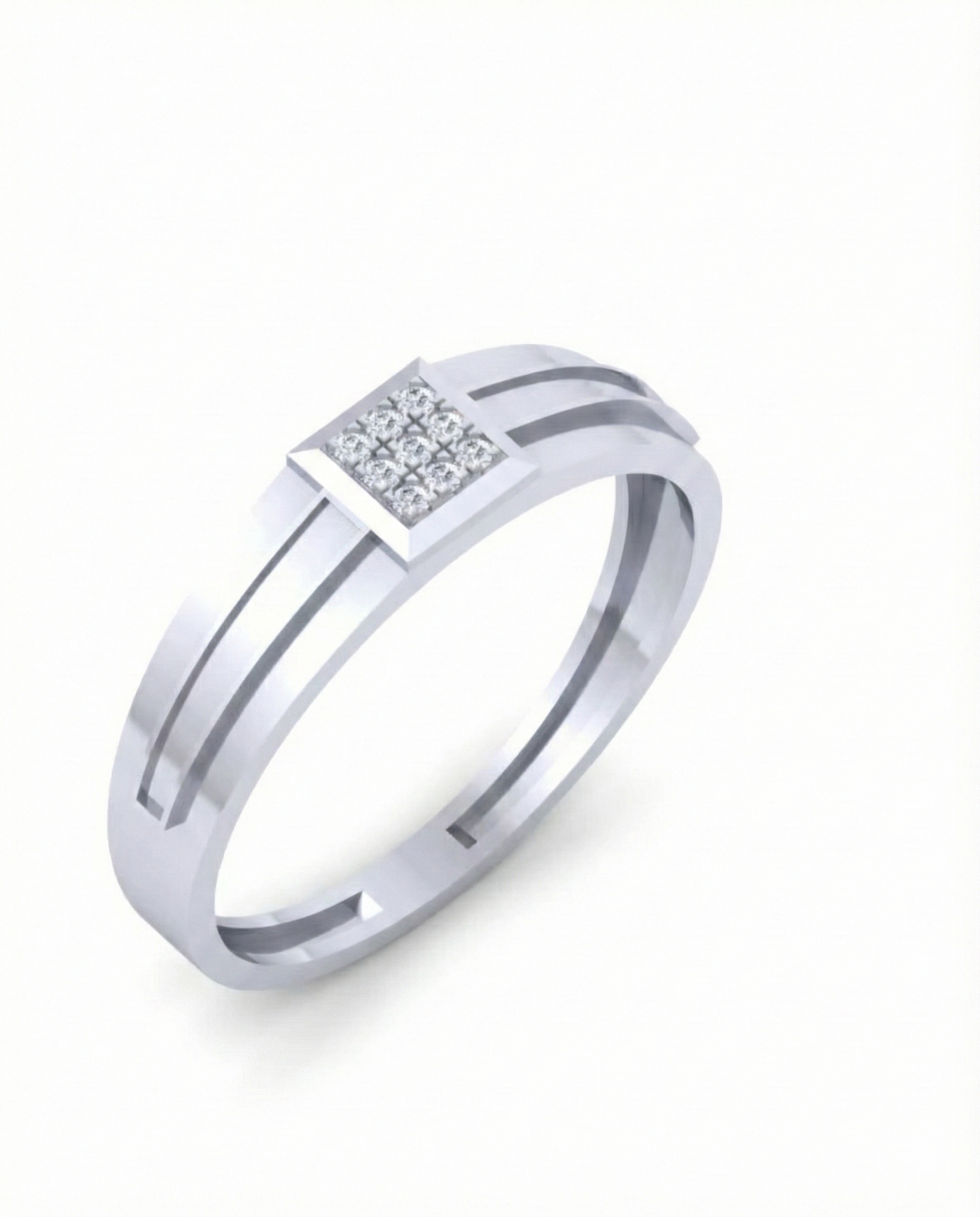 Gold & Diamond Band Ring For Men KRC20037