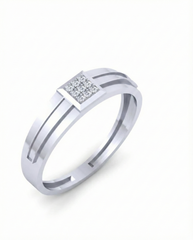 Gold & Diamond Band Ring For Men KRC20037