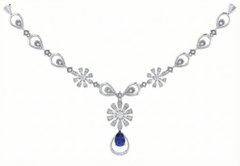 14K Gold & Diamond Gemstone Necklace Set KRB44098NG-A