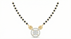 18K Gold & Diamond Beaded Mangalsutra For Women KRA90063